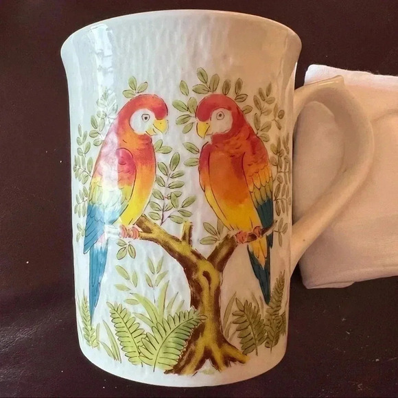 Otagiri Vintage Parrots Coffee Tea Hot Chocolate Mug Cup - Picture 5 of 10